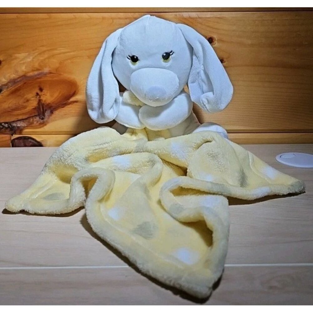 Little Beginnings Lovey Puppy Dog 7 Inch Plush With Security Blanket Gray Yellow